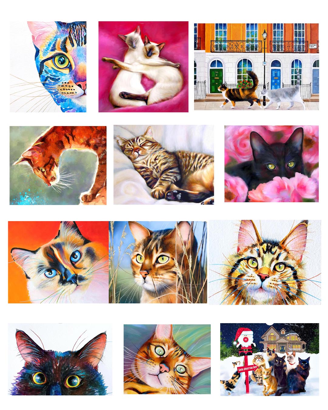 2026 Painted Cat Wall Art Calendar