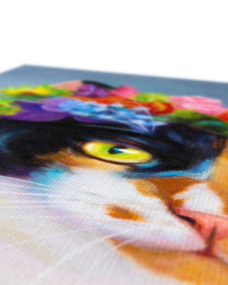 Flower Cat - Calico Cat Eco Canvas