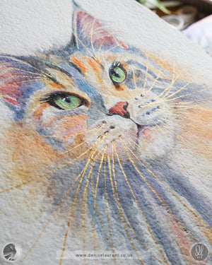 Billie Holiday - Maine Coon Cat Watercolour Painting