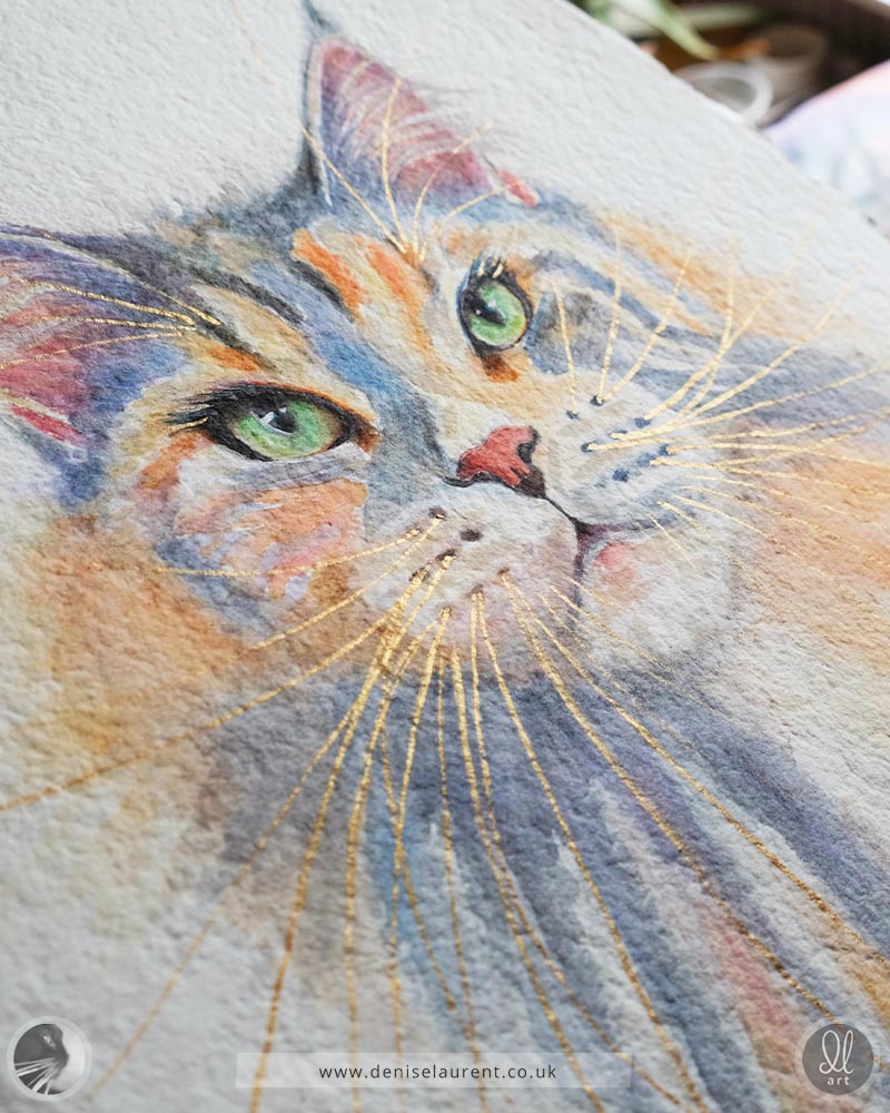 Billie Holiday - Maine Coon Cat Watercolour Painting