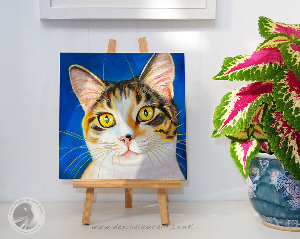 Groovy - 8x8" Tabby Cat Painting