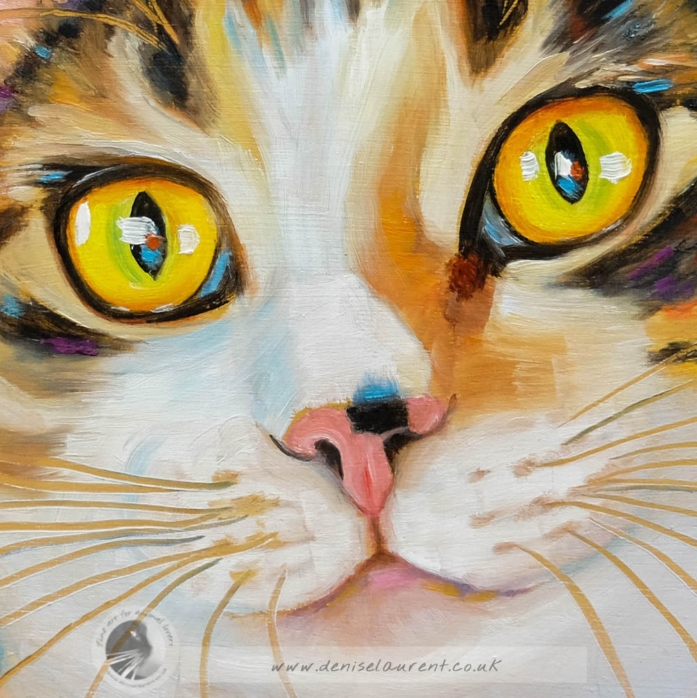 Groovy - 8x8" Tabby Cat Painting