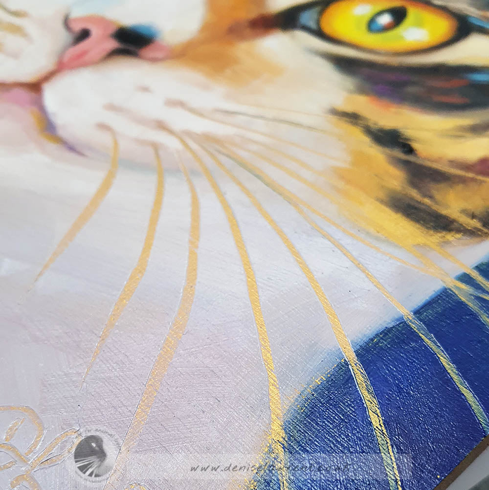 Groovy - 8x8" Tabby Cat Painting