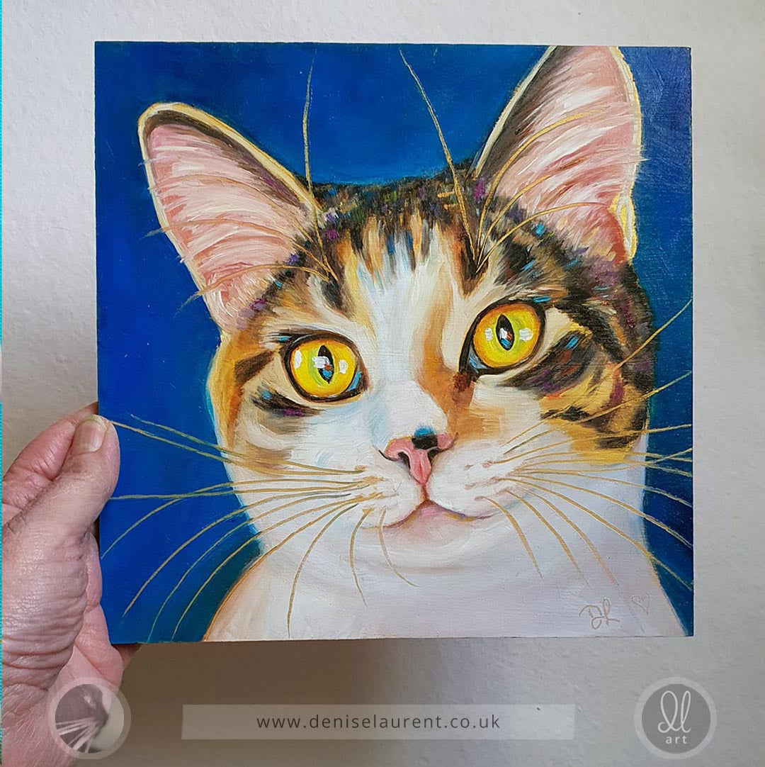 Groovy - 8x8" Tabby Cat Painting
