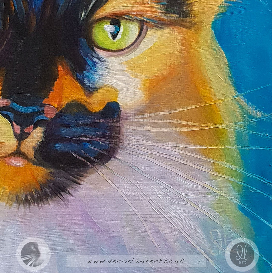 Tori - 8x8" Calico Cat Painting