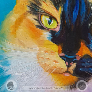 Tori - 8x8" Calico Cat Painting