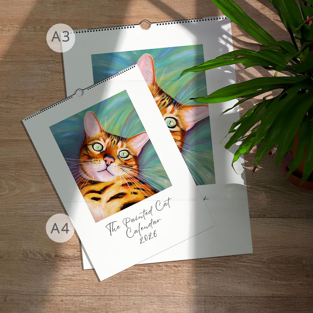 2026 Painted Cat Wall Art Calendar