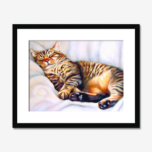 After The Hunt - Tabby Cat Art Print