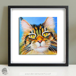 Amber - 8x8" Tabby Cat Painting