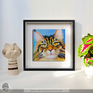 Amber - 8x8" Tabby Cat Painting