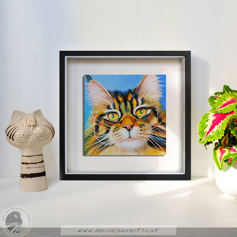 Amber - 8x8" Tabby Cat Painting