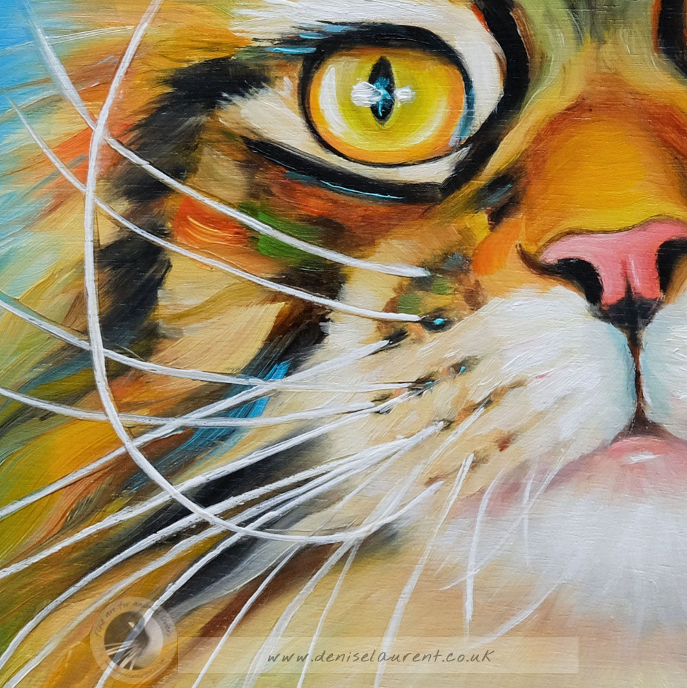 Amber - 8x8" Tabby Cat Painting
