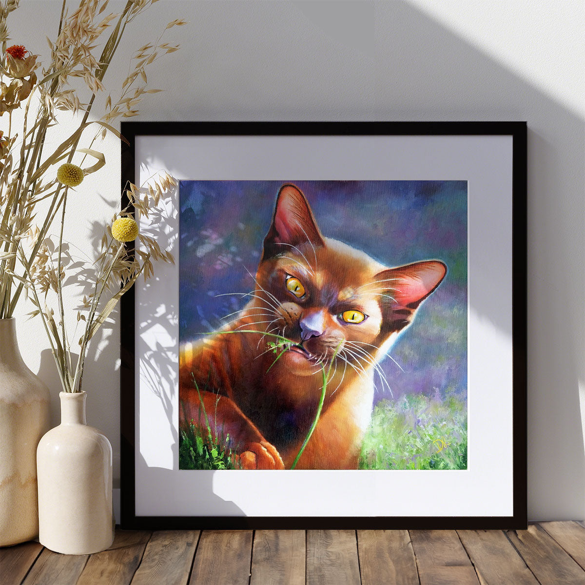 Attack Of The Grass Monster - Cat Art Print