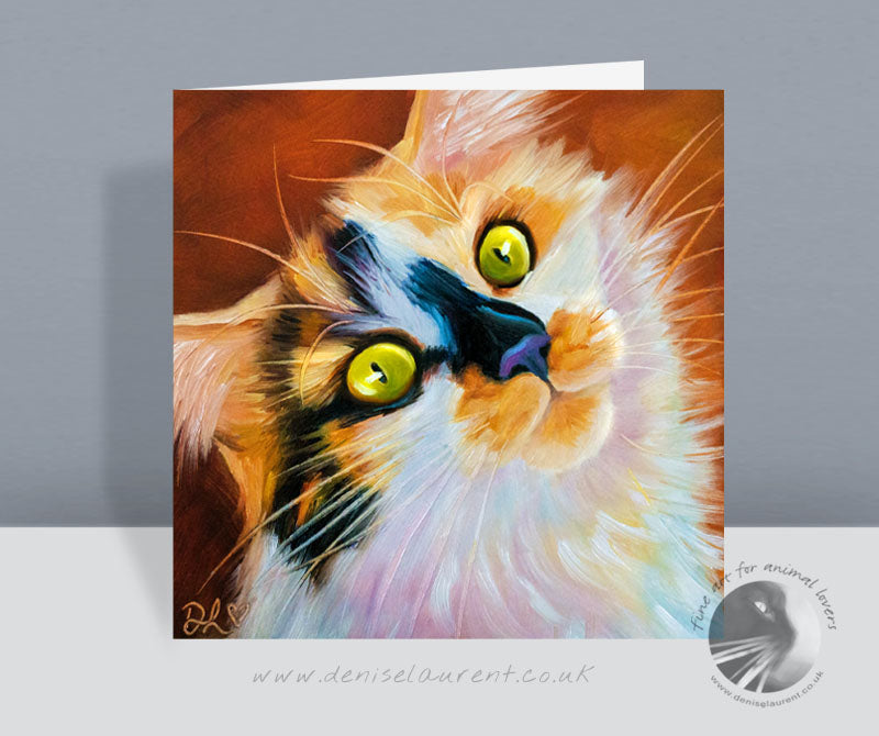 Miss Blacknose - Calico Cat Card