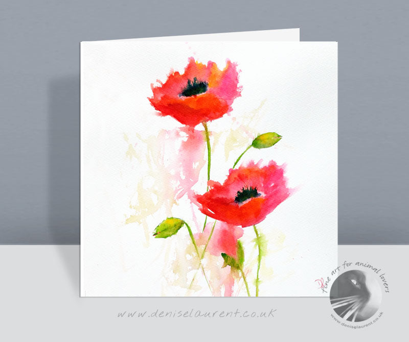 Dancing Poppies - Greetings Card
