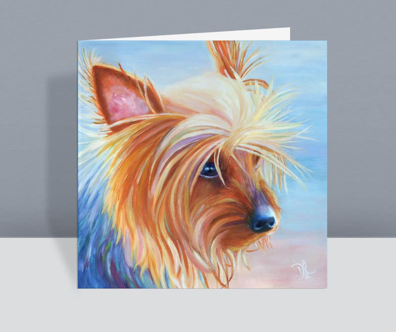 A Yorkshire terrier card
