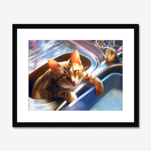 Doing The Washing Up - Bengal Cat Art Print