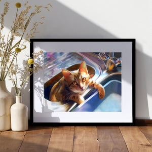 Doing The Washing Up - Bengal Cat Art Print