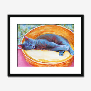 Fast Asleep -  Blue Cat Fine Art Print