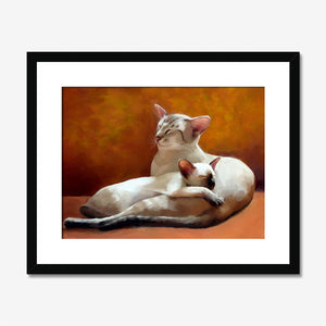 Father and Daughter - Siamese Cat Art Print