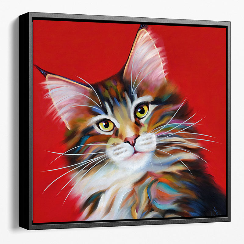 Firecracker - Tabby Maine Coon Cat Art Print