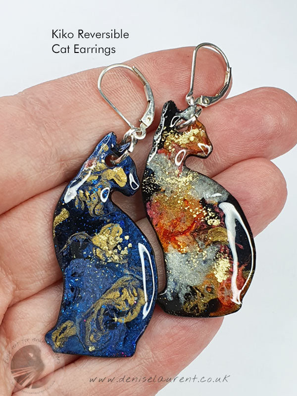 Commission Reversible Siamese Cat Earrings