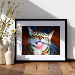 Lick Me! - Tabby Cat Art Print