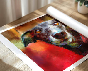 Art prints on paper are printed on fine art paper and carefully wrapped in tissue and shipped rolled in a strong tube for protection, so they reach you in perfect condition.
