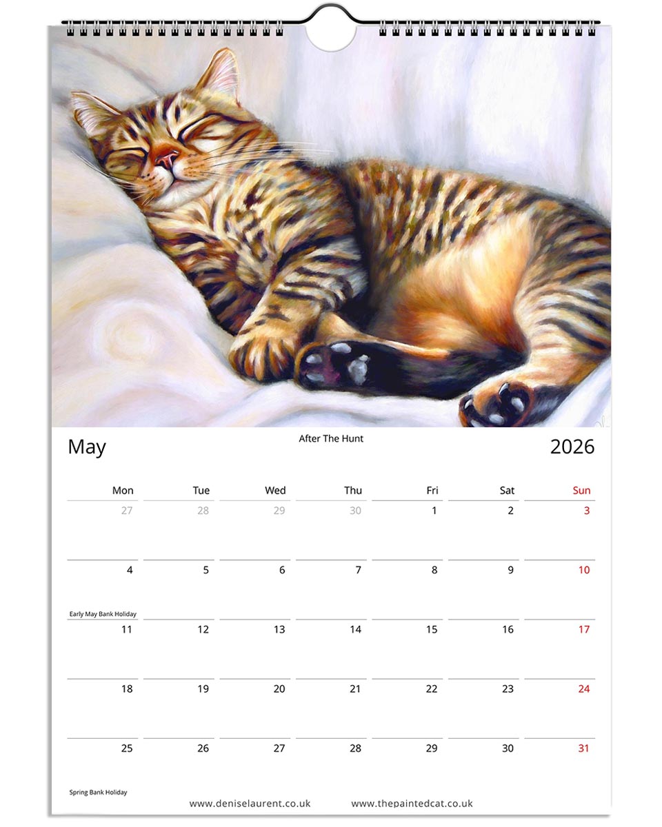 2026 Painted Cat Wall Art Calendar