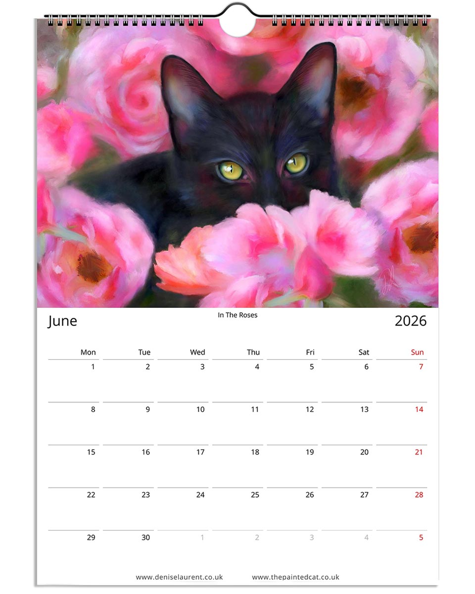 2026 Painted Cat Wall Art Calendar