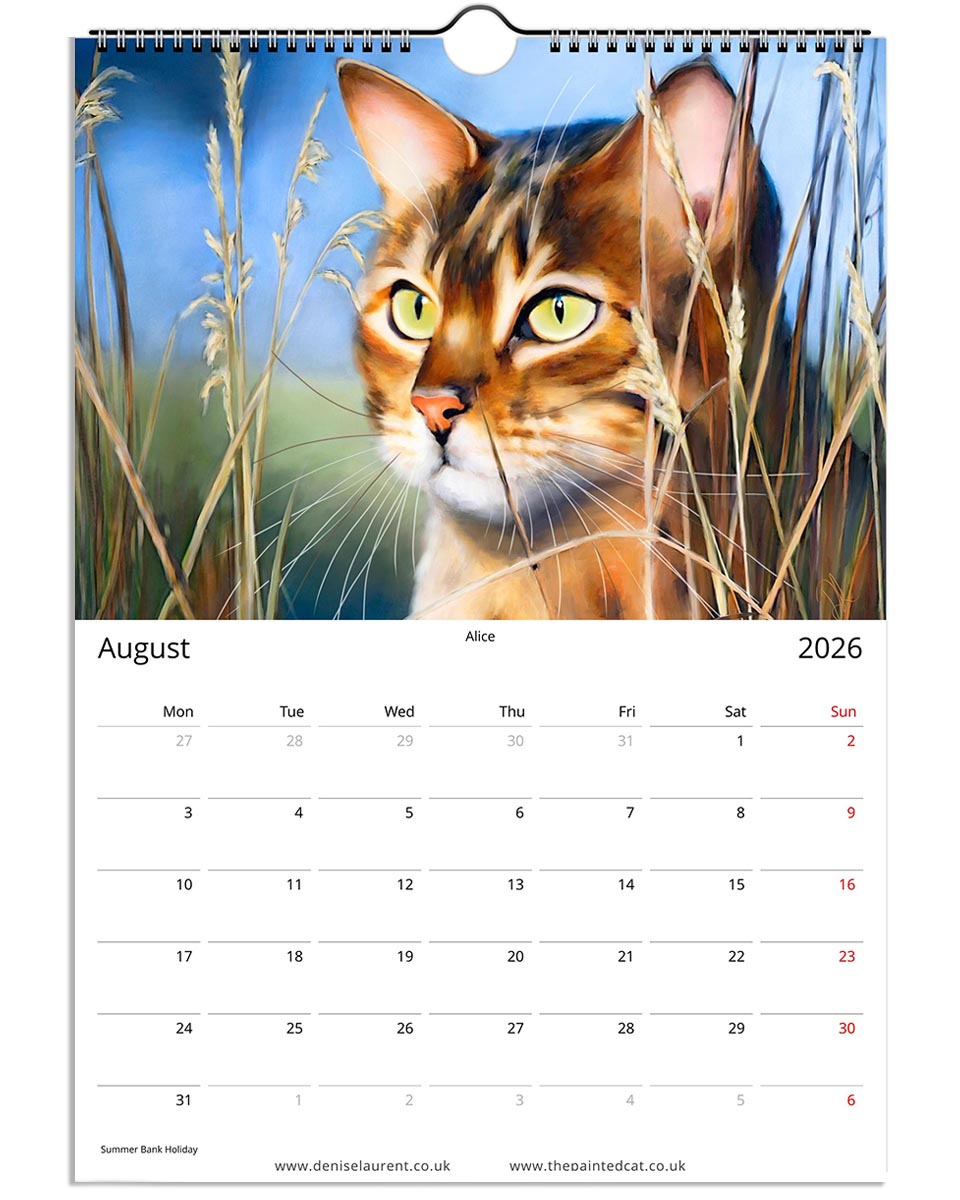 2026 Painted Cat Wall Art Calendar
