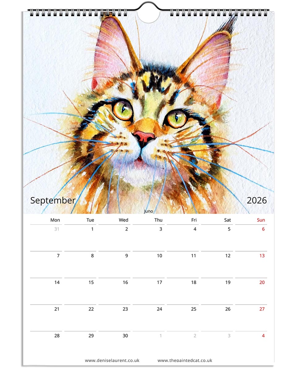 2026 Painted Cat Wall Art Calendar