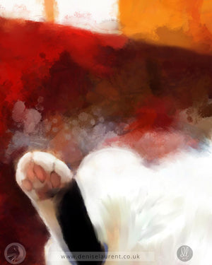 The Reclining Muse - Black & White Cat Print