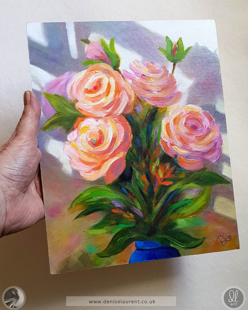 Roses And Shadows 10x8" Painting