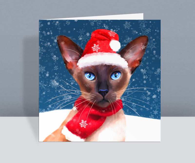 Let It Snow - Siamese Cat Christmas Card