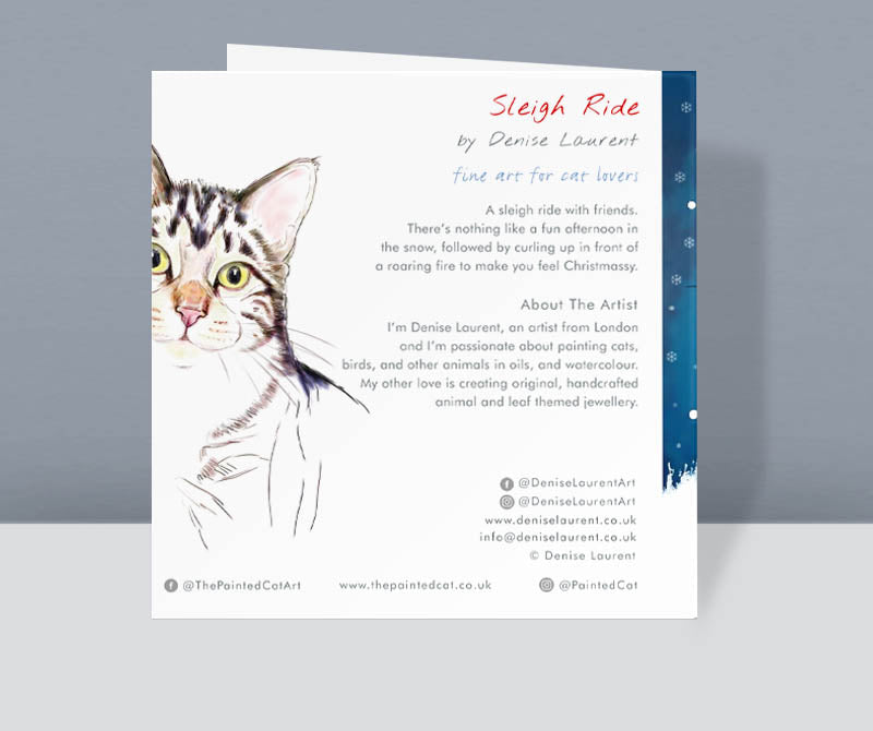 Sleigh Ride - Cat Christmas Card