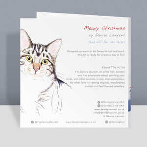 Meowy Christmas - Tabby Cat Christmas Card