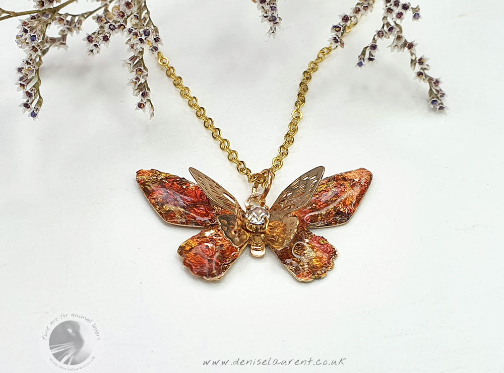 Fire Winged Butterfly Pendant