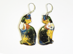 Elli Earrings - Purple/Tabby