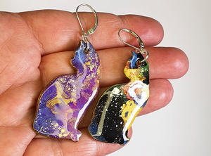 Elli Earrings - Purple/Tabby