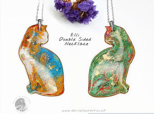 Elli Reversible Necklace Green/Orange