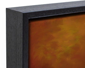 Close-up view of the edges of a Father and Daughter and the wood frame.