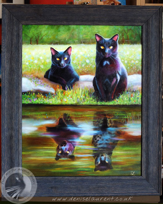 Portrait Of Big Cat And Small Cat - Commission