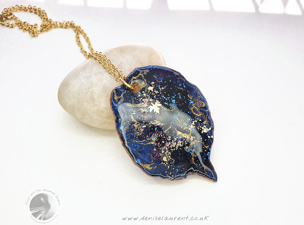 Hazel Leaf Necklace - Purple/Blue