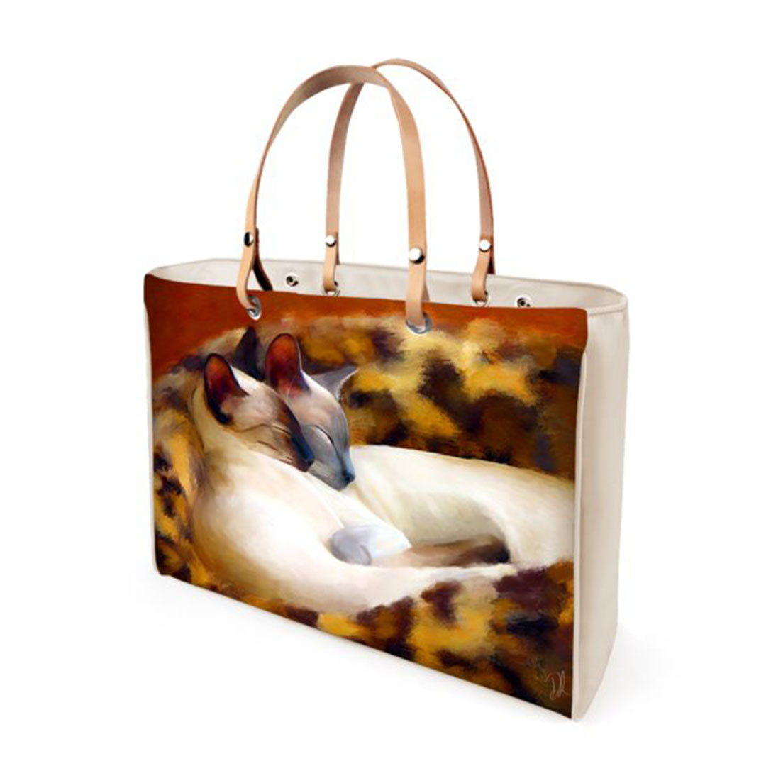 The Sleeping Siamese Italian Handbag