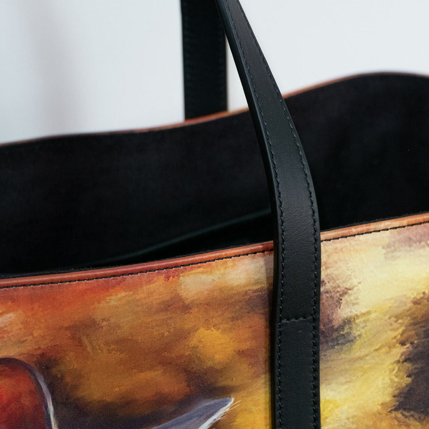 Sleeping Siamese Leather Tote Bag