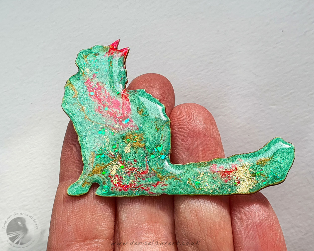 Longhaired Cat Brooch - Poppy