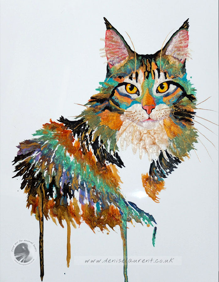Tabby Queen - 16x12" Resin Cat Painting Framed
