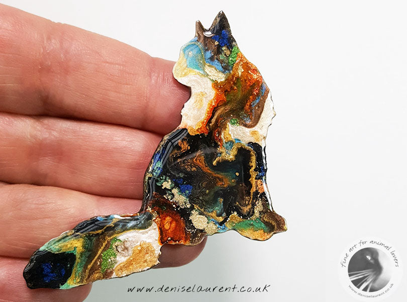 Longhaired Cat Brooch - Teddy