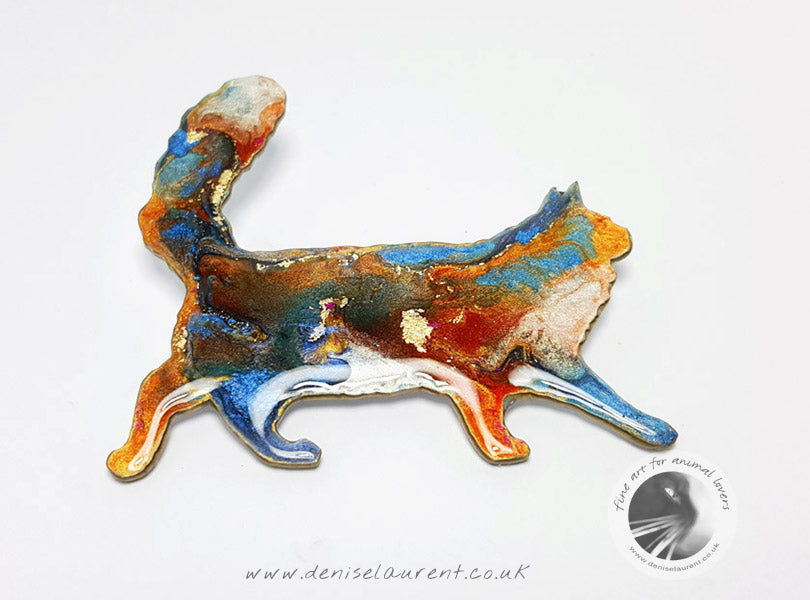 Walking Maine Coon Cat Brooch